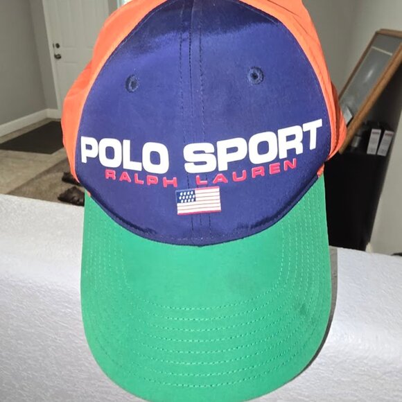Polo Sport Nylon Hat - Bright Orange / Blue / Green  PRL Hat.   Ralph Lauren - Picture 1 of 8